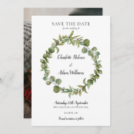 Greenery Foliage Garland Foto bruiloft Save The Date