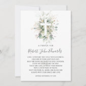 Greenery Foliage Gender Neutral Baptism Prayer Kaart (Voorkant)