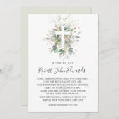 Greenery Foliage Gender Neutral Baptism Prayer Kaart (Voorkant / Achterkant)