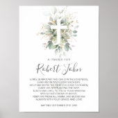Greenery Foliage Gender Neutral Baptism Prayer Poster (Voorkant)