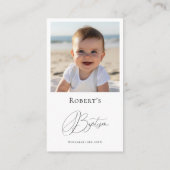 Greenery Foliage Gender Neutral Baptism Prayer Visitekaartje (Achterkant)