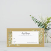 Greenery Foliage Gold Business Gift Certificate (Staand voorkant)