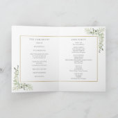 Greenery Foliage Gold Geometric Wedding Programma (Binnen)