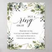 Greenery foliage gold met een ring op het spelbord poster (Voorkant)