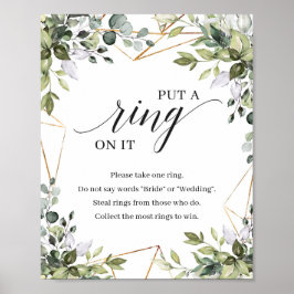 Greenery foliage gold met een ring op het spelbord poster