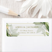 Greenery Foliage Gold Modern Return Address Label (Insitu)