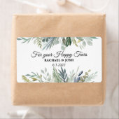 Greenery Foliage Happy Tears Wedding Tissue Label (Insitu)