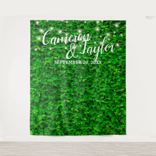 Greenery Foliage Hedge Wall Weduwfoto Achtergrond Wandkleed (Voorkant)