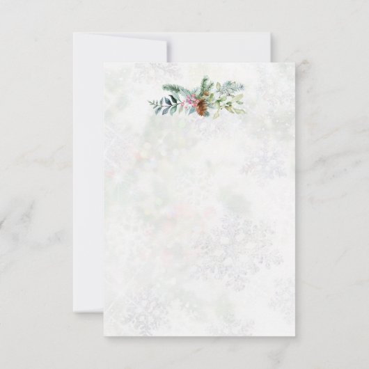 Greenery Foliage, Kardinaal Bird Dank je kaart (Achterkant)