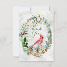 Greenery Foliage, Kardinaal Bird Dank je kaart