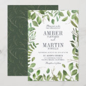 Greenery Foliage Leafy Wedding Kaart (Voorkant / Achterkant)
