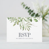 Greenery Foliage Leafy Wedding RSVP (Staand voorkant)