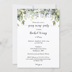 Greenery Foliage Moving Away Party Foto Kaart