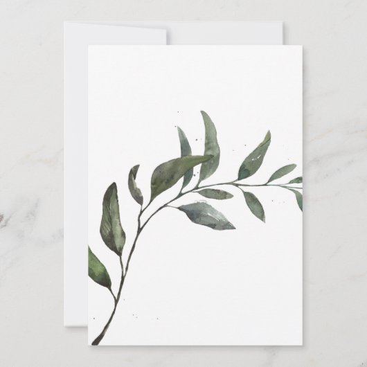 Greenery Foliage Olive Branch Elegant Wedding Kaart (Achterkant)