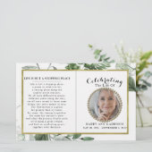 Greenery Foliage Photo Celebration of Life Program (Staand voorkant)