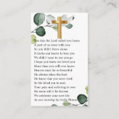 Greenery Foliage Photo Funeral Prayer Kaart Visitekaartje (Achterkant)