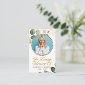 Greenery Foliage Photo Funeral Prayer Kaart Visitekaartje (Staand voorkant)