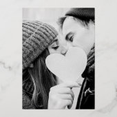 Greenery Foliage Photo Wedding Elegant Gold Folie Uitnodiging (Achterkant)