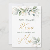Greenery foliage raad hoeveel Kisses Game Kaart (Voorkant)
