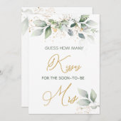 Greenery foliage raad hoeveel Kisses Game Kaart (Voorkant / Achterkant)