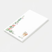 Greenery Foliage Red Berry Fawn Post-it® Notes (Schuin)