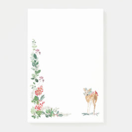 Greenery Foliage Red Berry Fawn Post-it® Notes