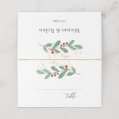 Greenery Foliage Red Berry Place Card Plaatskaartje (Buitenkant ongevouwen)