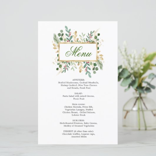 Greenery Foliage Red Berry Wedry (Staand voorkant)