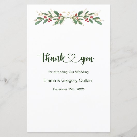 Greenery Foliage Red Berry Wedry (Achterkant)