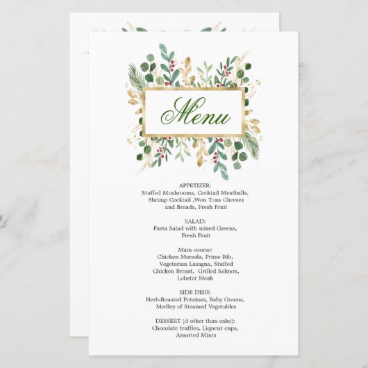 Greenery Foliage Red Berry Wedry (Voorkant / Achterkant)