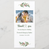 Greenery Foliage Red Berry Wedry Menu (Achterkant)