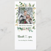 Greenery Foliage Red Berry Wedry Menu (Achterkant)