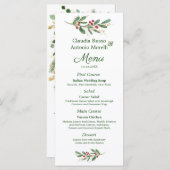 Greenery Foliage Red Berry Wedry Menu (Voorkant / Achterkant)