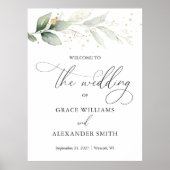 Greenery Foliage Rehearsal Dinner Welcome Sign Poster (Voorkant)