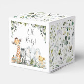 Greenery Foliage Safari Baby shower Favor Box Bedankdoosjes (Achterkant)