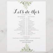 Greenery Foliage Script Wedding Schedule (Voorkant)