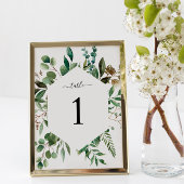 Greenery Foliage Table 1 Wedding Table Number Kaart