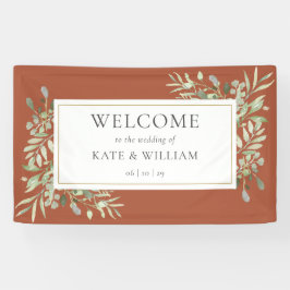 Greenery Foliage Terracotta Wedding Welkom Spandoek