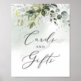 Greenery foliage verlaat boho cards en cadeaubord poster