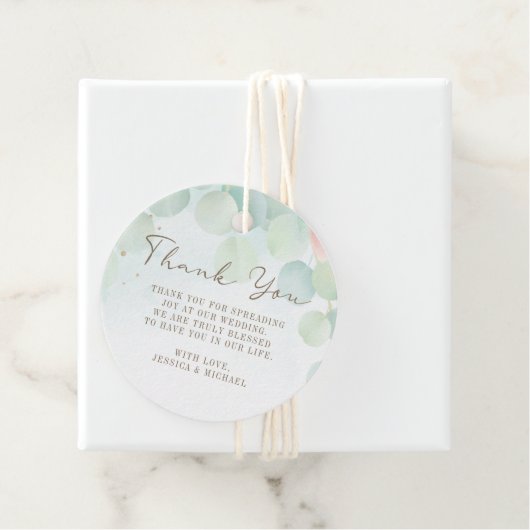 Greenery Foliage Waterverf Botanical Wedding Bedankjes Labels (In situ)