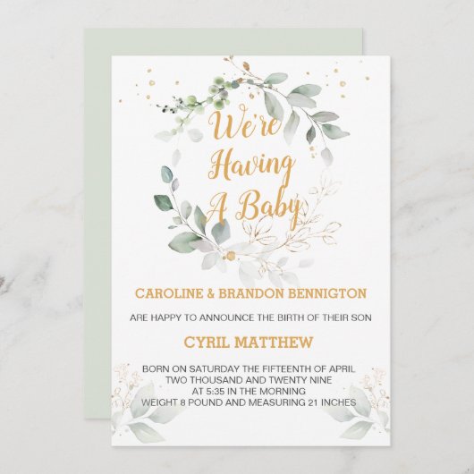 Greenery foliage We hebben een aankondiging van de (Voorkant / Achterkant)