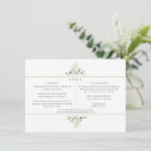 Greenery Foliage Wedding Details Informatiekaartje (Staand voorkant)