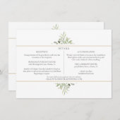 Greenery Foliage Wedding Details Informatiekaartje (Voorkant / Achterkant)