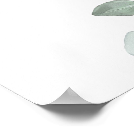 Greenery foliage Wedding Jubileum Welkomstteken Poster (Hoek)