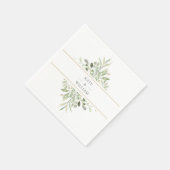 Greenery Foliage Wedding Napkins Servet (Hoek)