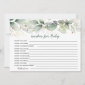 Greenery foliage Wishes for Baby shower Game Kaart (Voorkant)