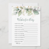 Greenery foliage Wishes for Baby shower Game Kaart (Voorkant)