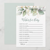 Greenery foliage Wishes for Baby shower Game Kaart (Voorkant / Achterkant)