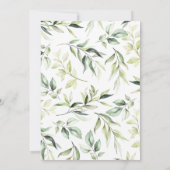Greenery Foliage Woodland Baby shower Invitation Kaart (Achterkant)