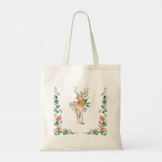 Greenery Foliage Woodland Fawn Deer Canvas tas (Achterkant)